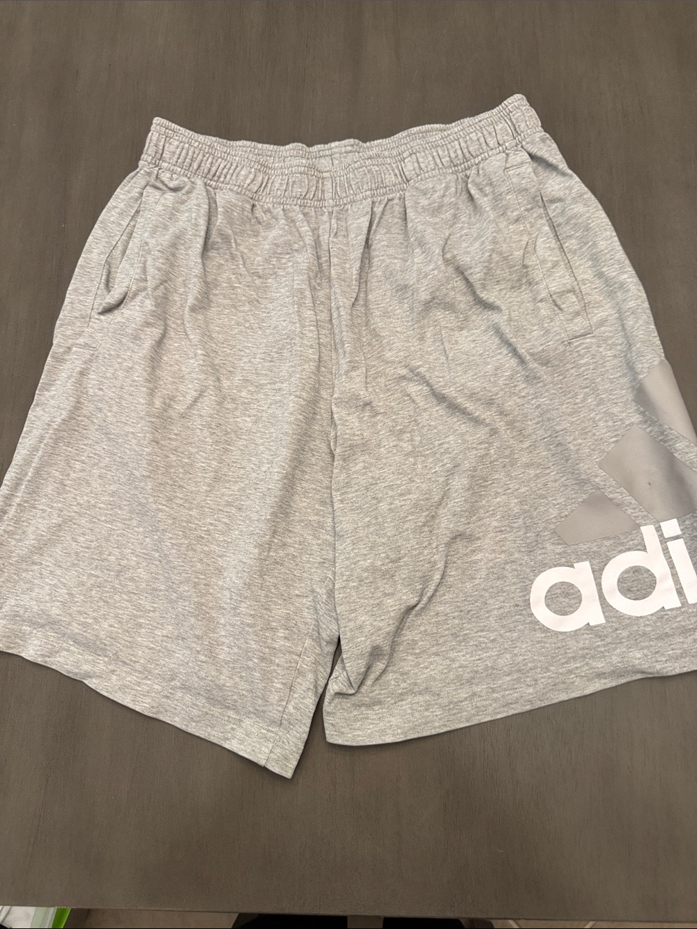 adidas Men's Heather Gray Athletic Shorts with Logo